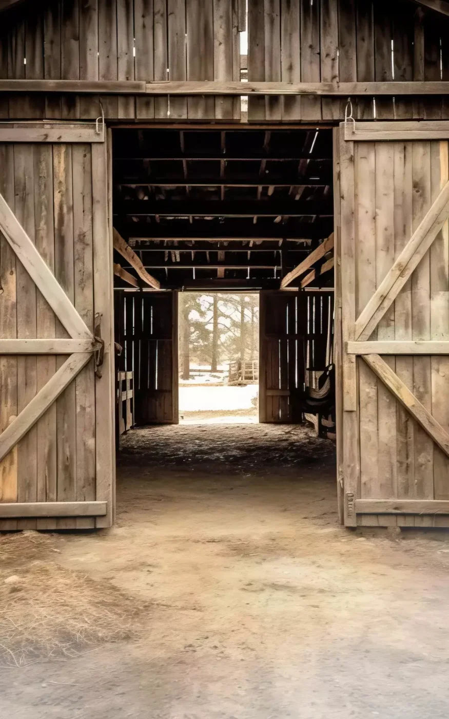 Rural Barn Doors 9X14 Ultracloth ( 108 X 168 Inch ) Backdrop