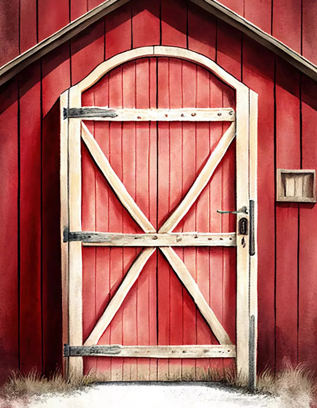 Rustic Barn Door 6X8 Fleece ( 72 X 96 Inch ) Backdrop
