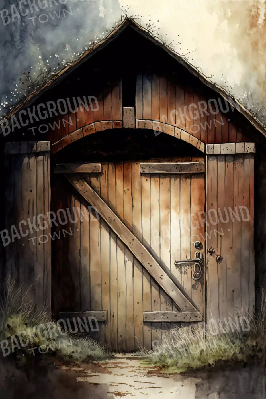 Rustic Barndoor 5X8 Ultracloth ( 60 X 96 Inch ) Backdrop