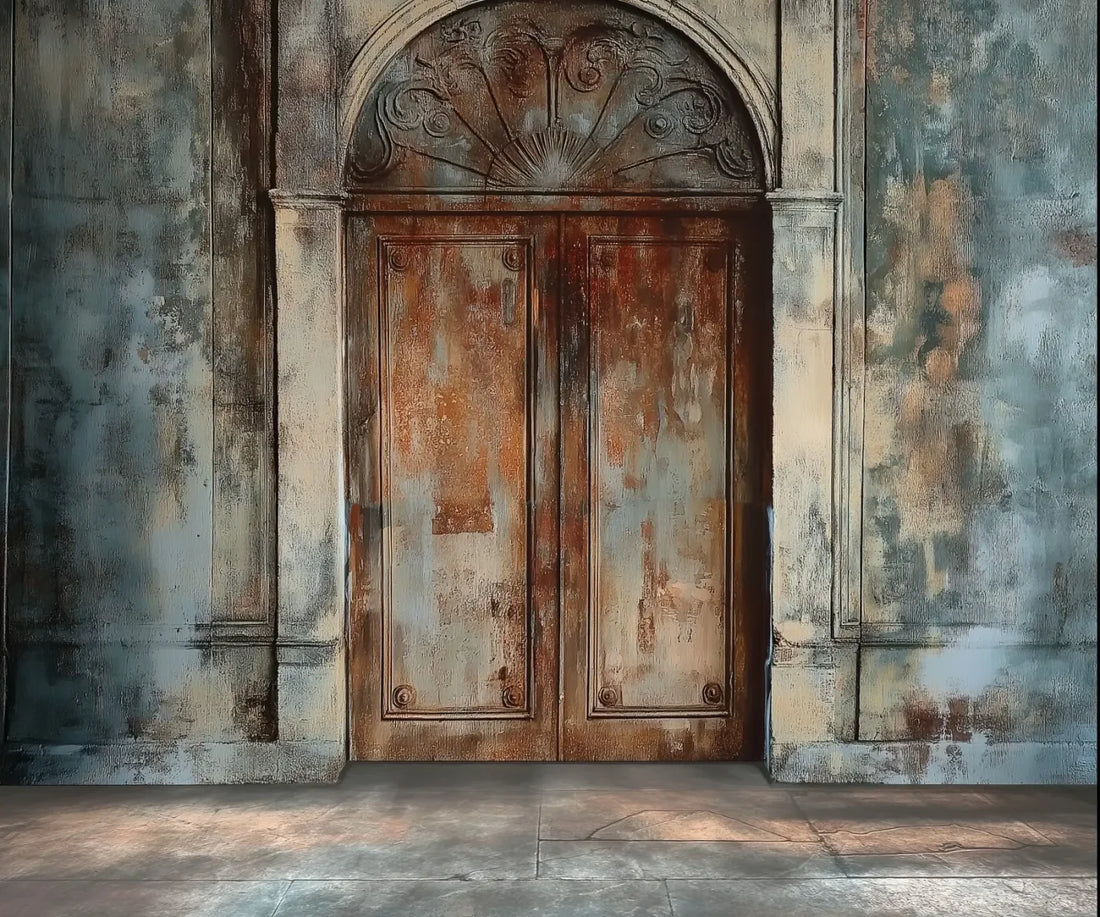 Rustic Castle Door 5’x4’2 Fleece (60 x 50 inch) Backdrop