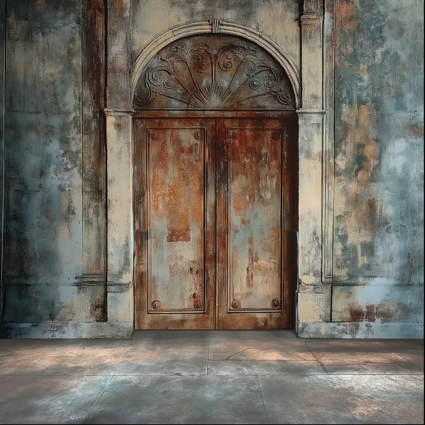 Rustic Castle Door 8’x8’ Fleece (96 x 96 inch) Backdrop