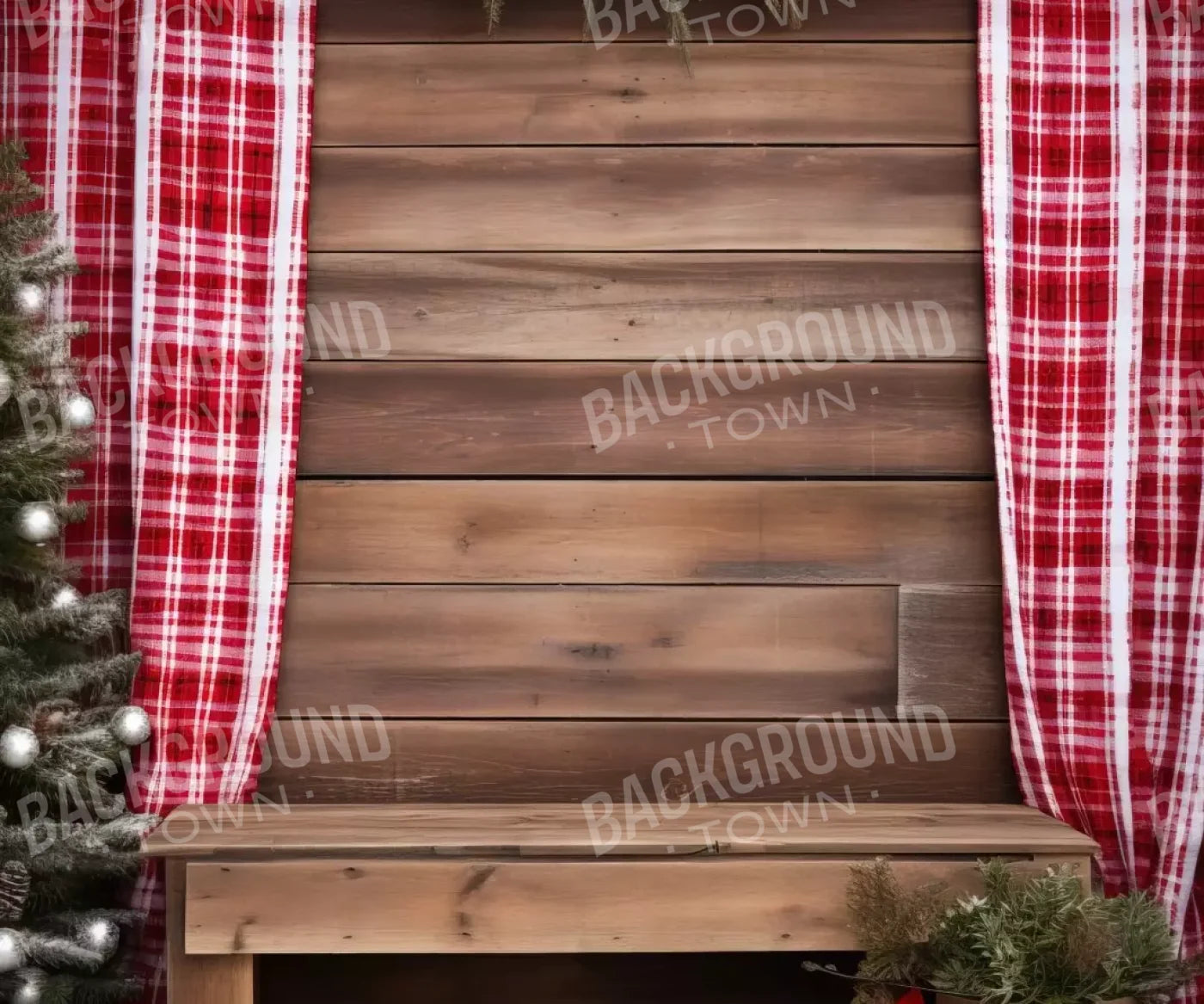 Rustic Christmas Ii 12’X10’ Ultracloth (144 X 120 Inch) Backdrop