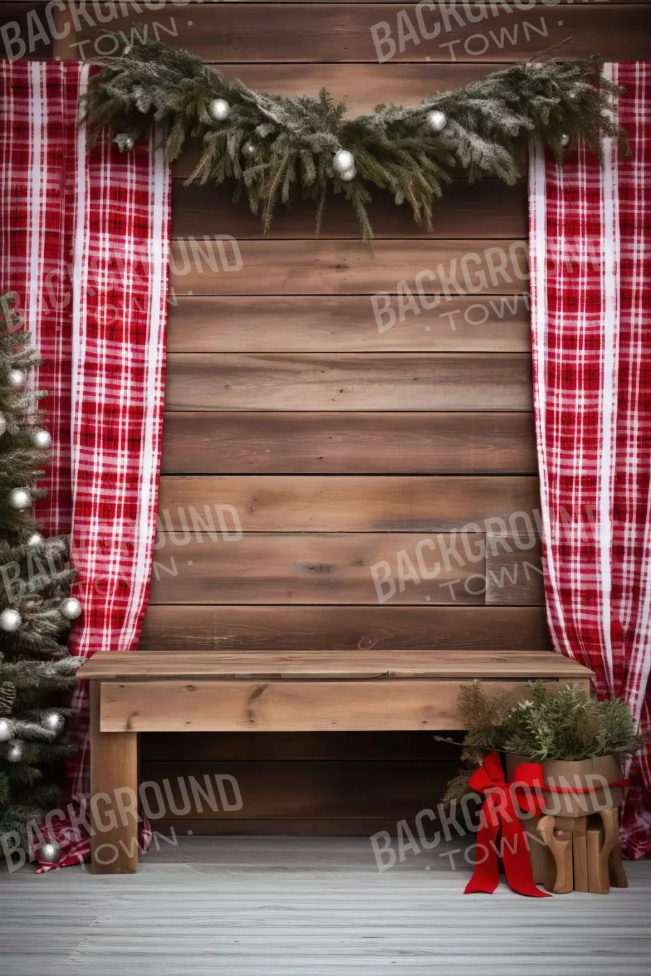 Rustic Christmas Ii 8’X12’ Ultracloth (96 X 144 Inch) Backdrop