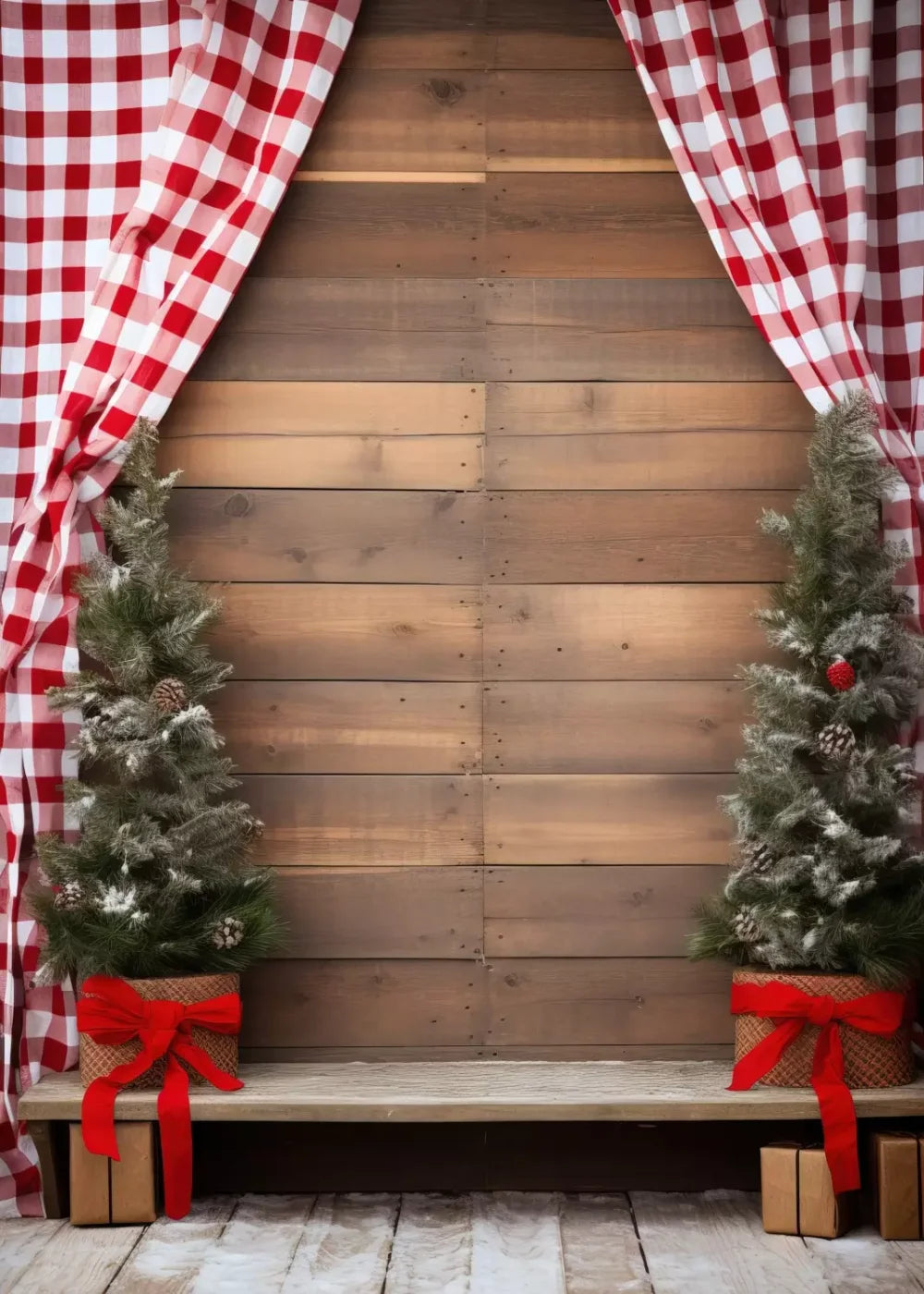 Rustic Christmas I 5’X7’ Ultracloth (60 X 84 Inch) Backdrop