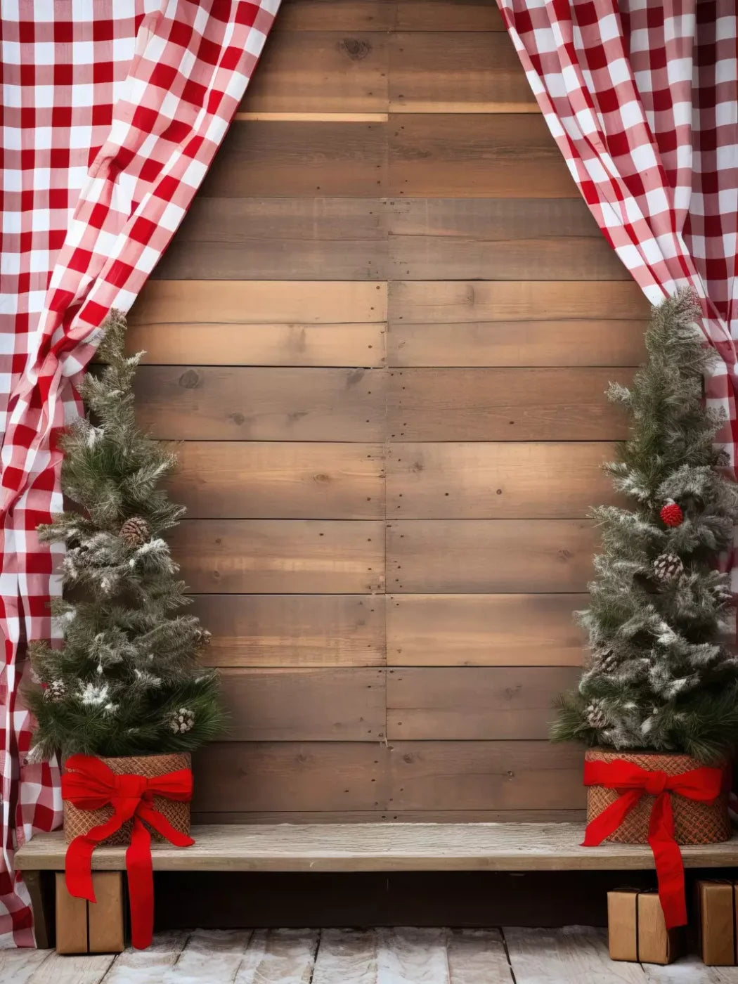 Rustic Christmas I 6’X8’ Fleece (72 X 96 Inch) Backdrop