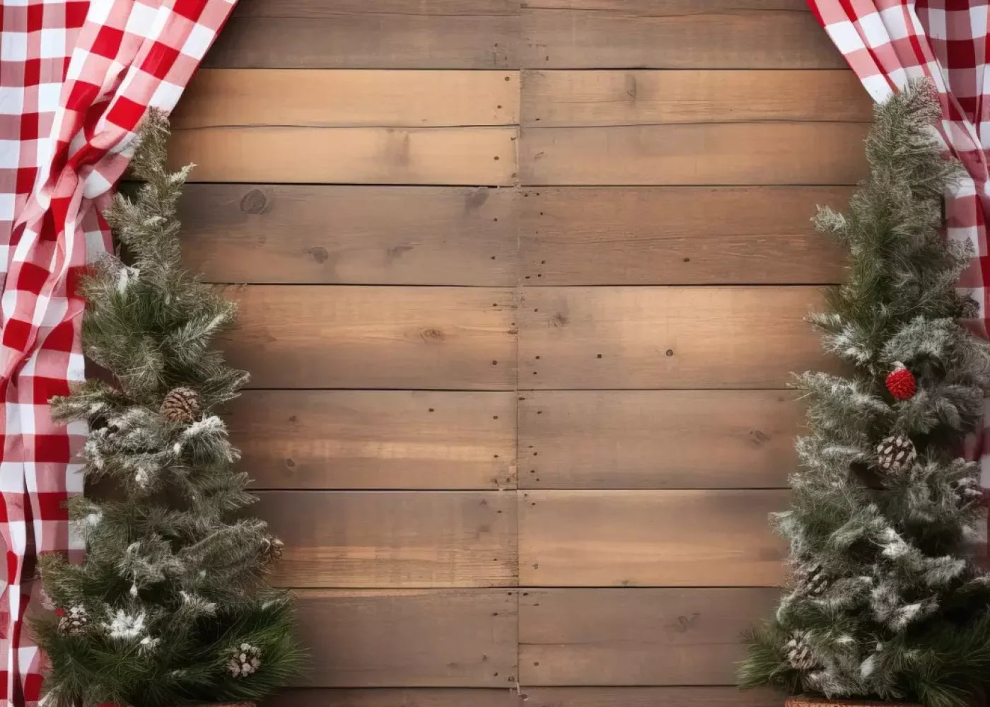 Rustic Christmas I 7’X5’ Ultracloth (84 X 60 Inch) Backdrop