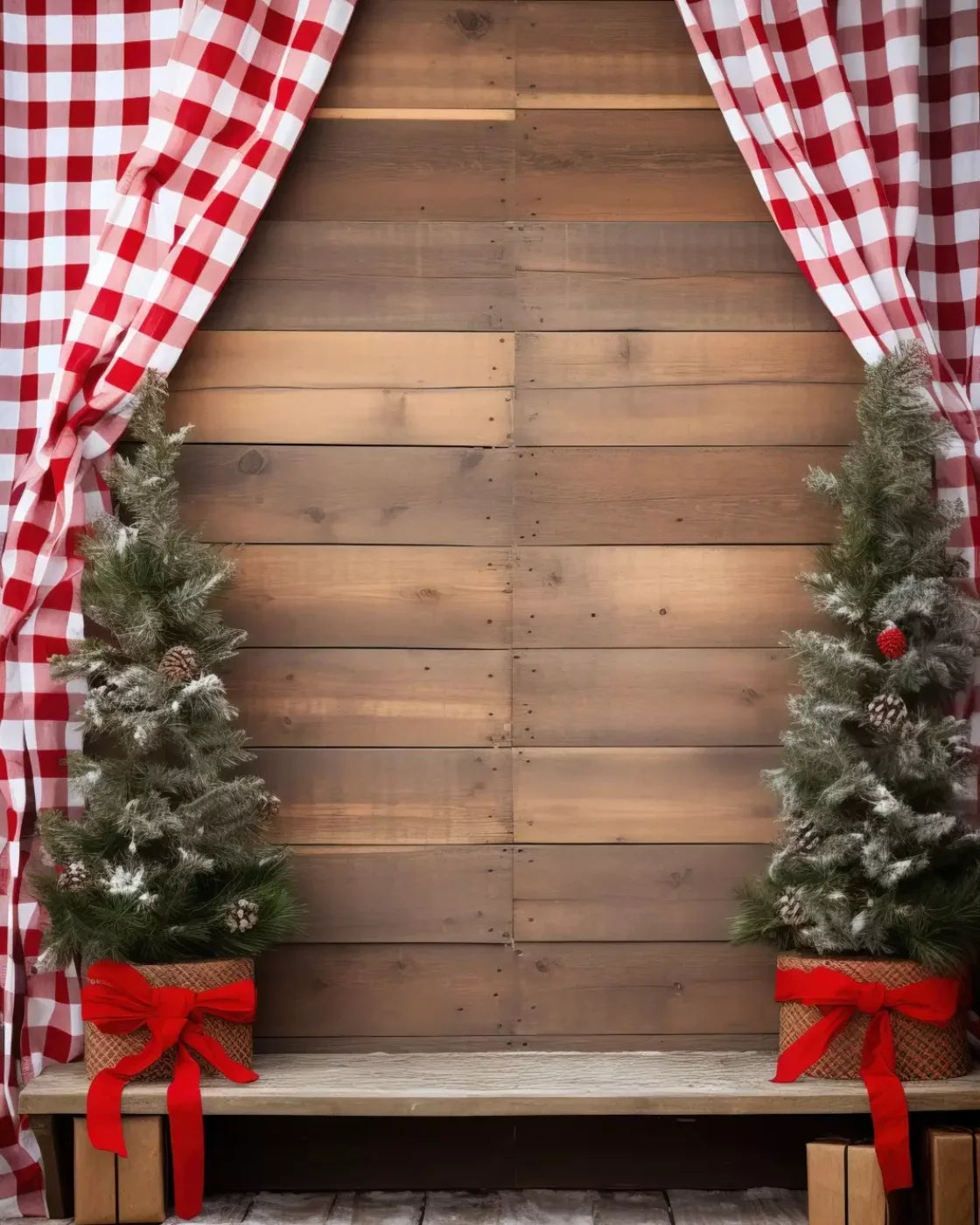 Rustic Christmas I 8’X10’ Fleece (96 X 120 Inch) Backdrop