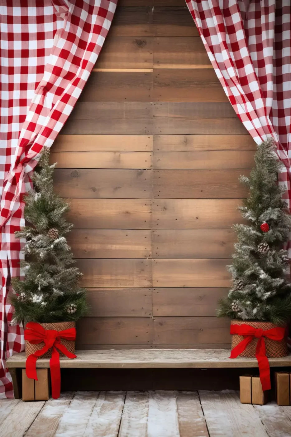 Rustic Christmas I 8’X12’ Ultracloth (96 X 144 Inch) Backdrop