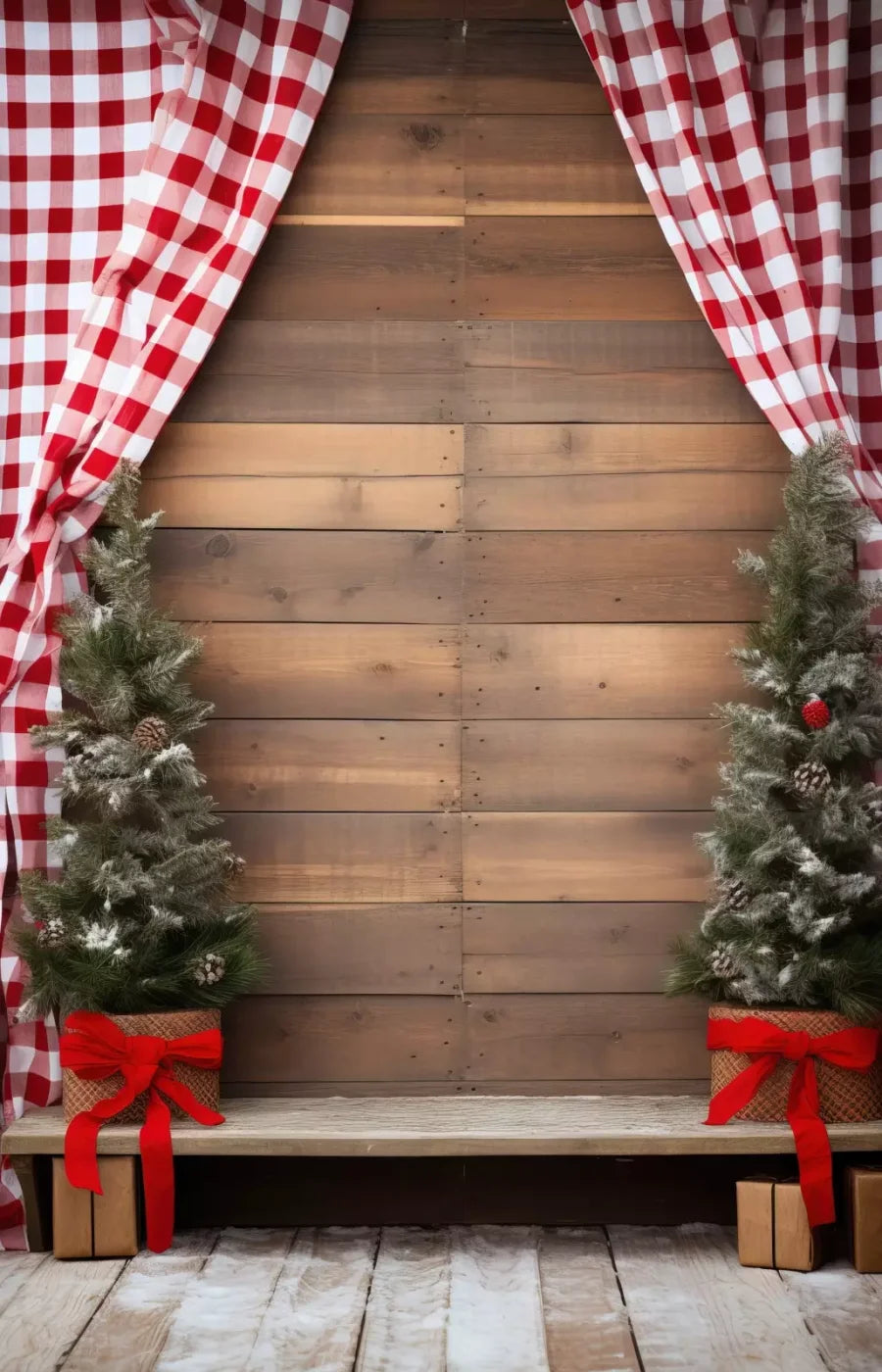 Rustic Christmas I 9’X14’ Ultracloth (108 X 168 Inch) Backdrop