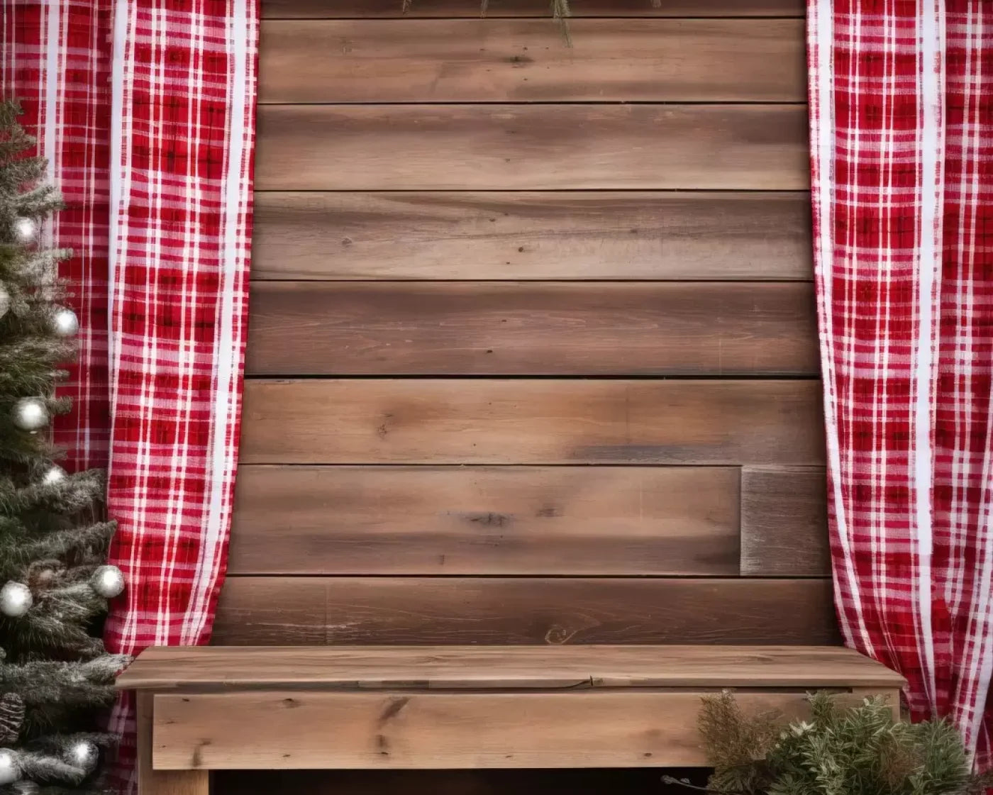 Rustic Christmas Ii 10’X8’ Fleece (120 X 96 Inch) Backdrop