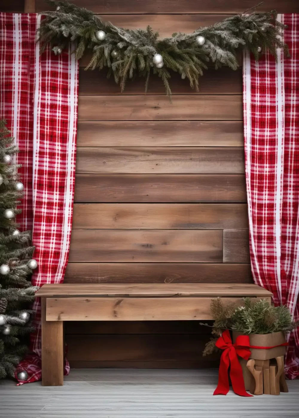 Rustic Christmas Ii 5’X7’ Ultracloth (60 X 84 Inch) Backdrop