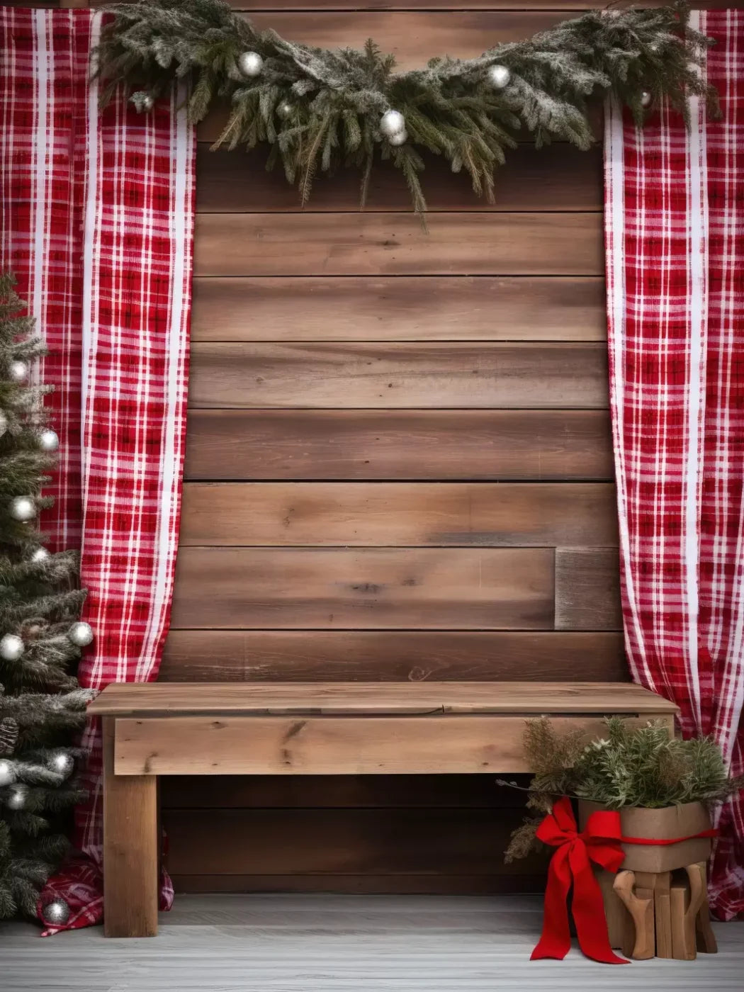Rustic Christmas Ii 6’X8’ Fleece (72 X 96 Inch) Backdrop