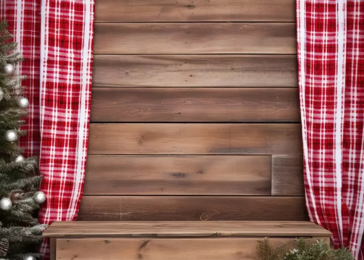 Rustic Christmas Ii 7’X5’ Ultracloth (84 X 60 Inch) Backdrop
