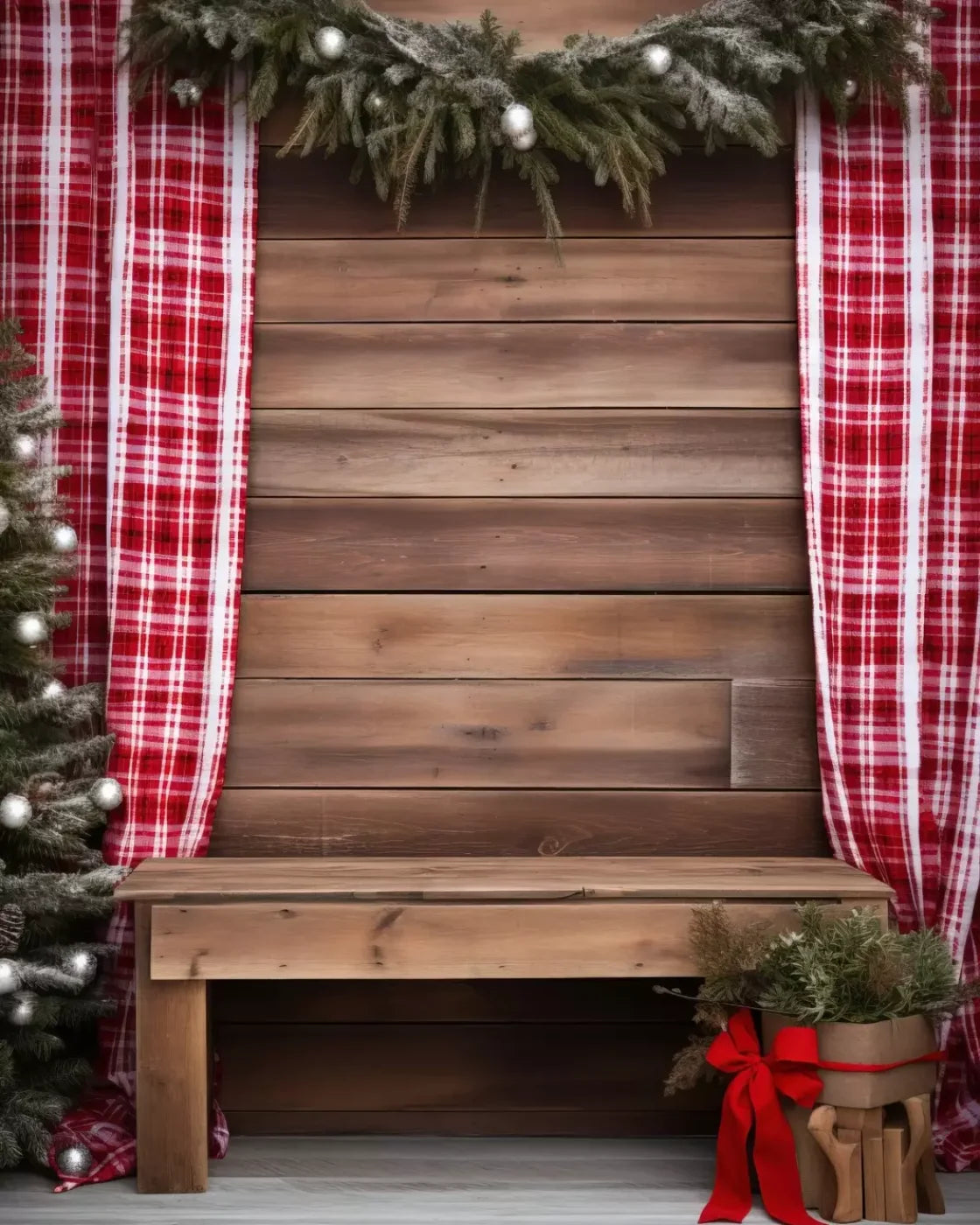 Rustic Christmas Ii 8’X10’ Fleece (96 X 120 Inch) Backdrop