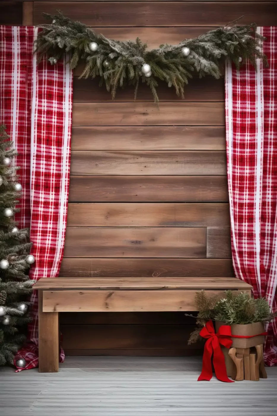 Rustic Christmas Ii 8’X12’ Ultracloth (96 X 144 Inch) Backdrop