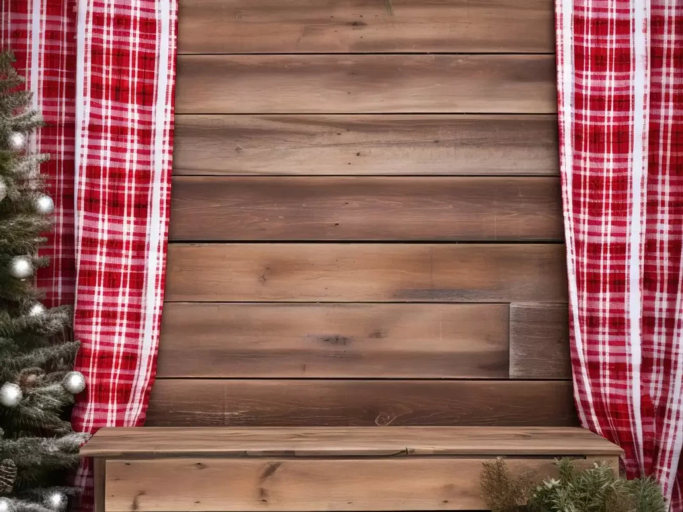 Rustic Christmas Ii 8’X6’ Fleece (96 X 72 Inch) Backdrop