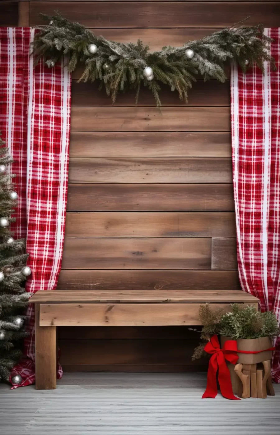 Rustic Christmas Ii 9’X14’ Ultracloth (108 X 168 Inch) Backdrop