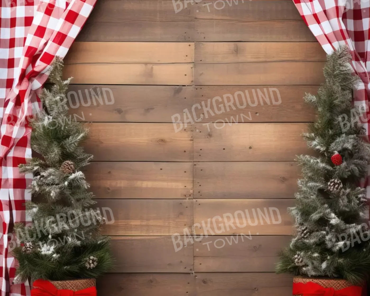 Rustic Christmas I 10’X8’ Fleece (120 X 96 Inch) Backdrop