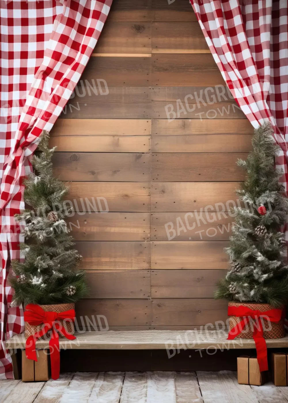 Rustic Christmas I 5’X7’ Ultracloth (60 X 84 Inch) Backdrop