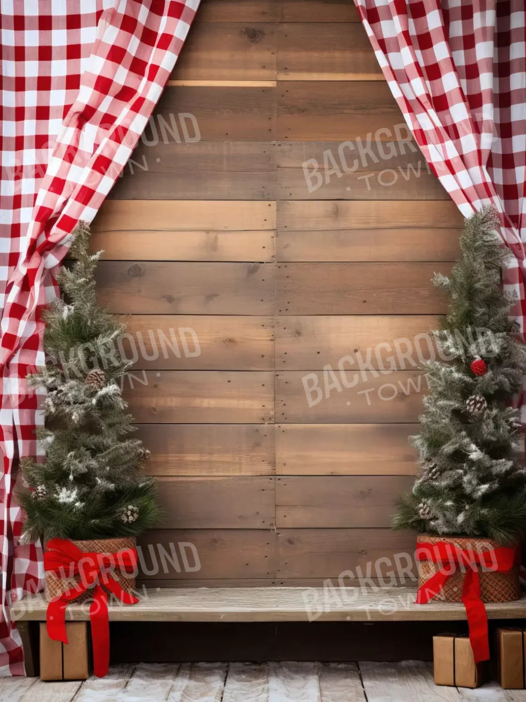 Rustic Christmas I 6’X8’ Fleece (72 X 96 Inch) Backdrop