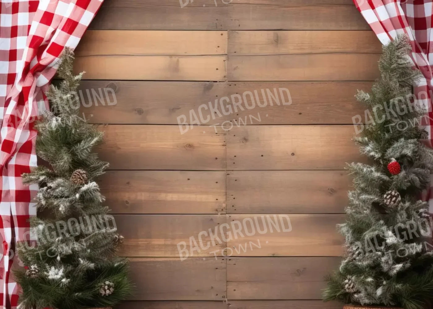 Rustic Christmas I 7’X5’ Ultracloth (84 X 60 Inch) Backdrop