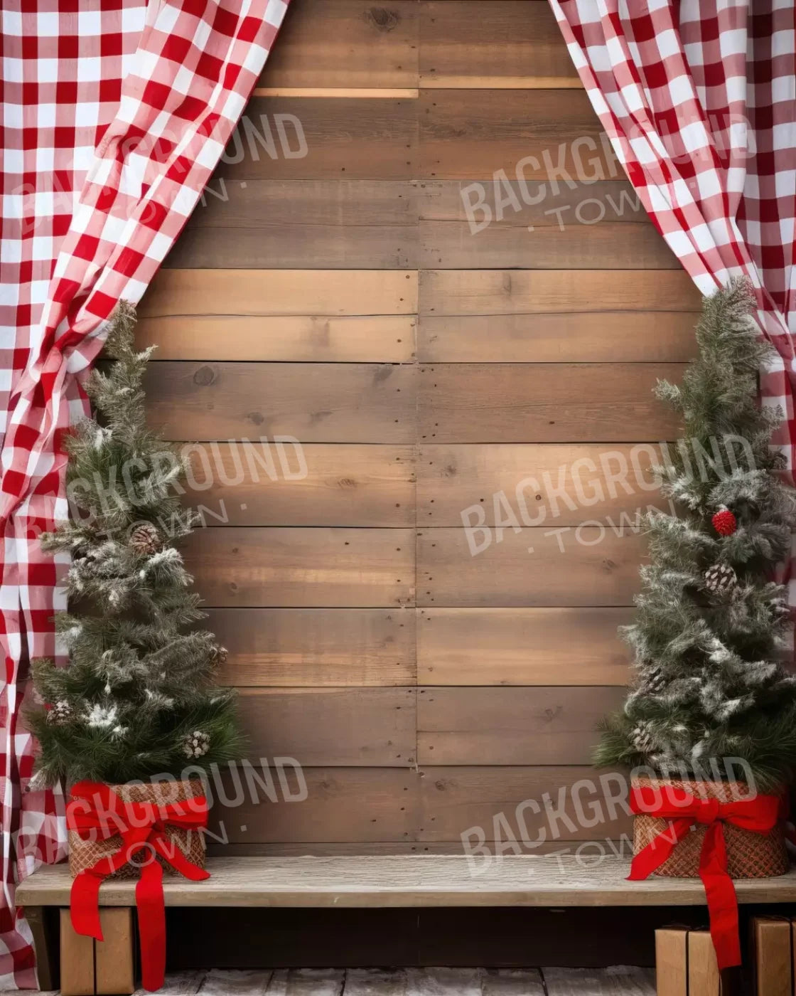 Rustic Christmas I 8’X10’ Fleece (96 X 120 Inch) Backdrop
