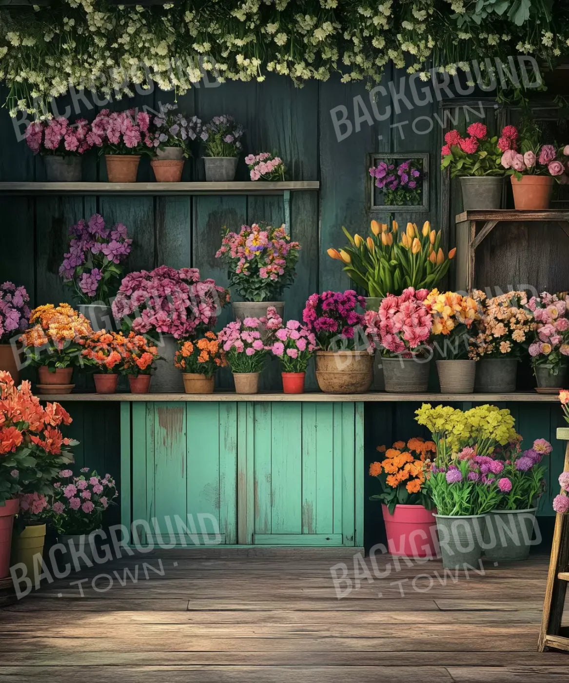 Rustic Flower Shop 10’x12’ UltraCloth (120 x 144 inch) Backdrop