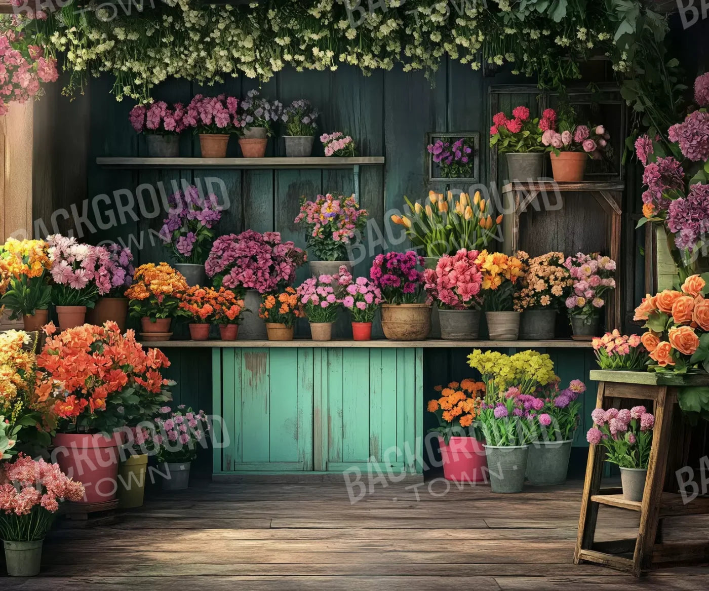Rustic Flower Shop 12’x10’ UltraCloth (144 x 120 inch) Backdrop