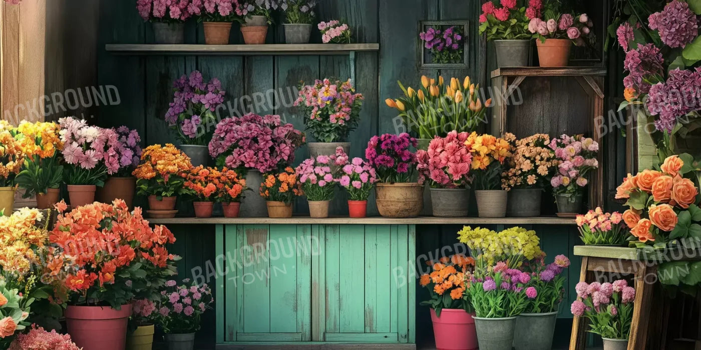Rustic Flower Shop 20’x10’ UltraCloth (240 x 120 inch) Backdrop