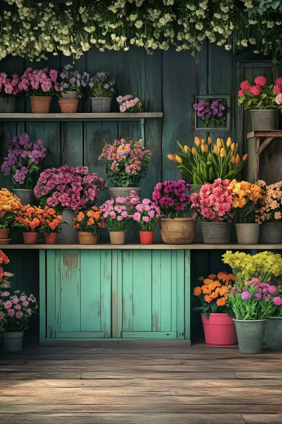 Rustic Flower Shop 8’x12’ UltraCloth (96 x 144 inch) Backdrop