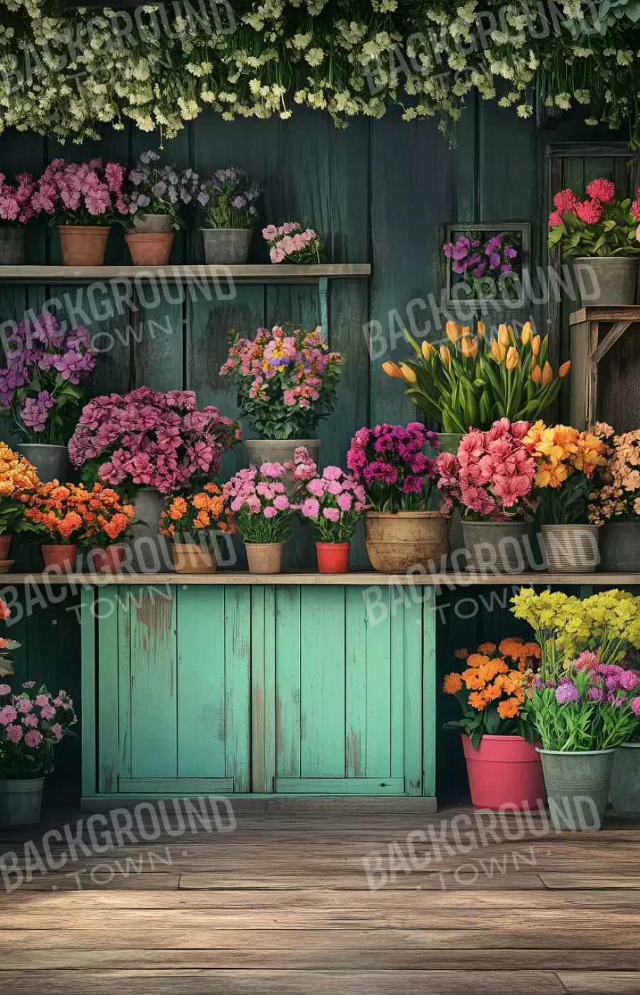 Rustic Flower Shop 9’x14’ UltraCloth (108 x 168 inch) Backdrop