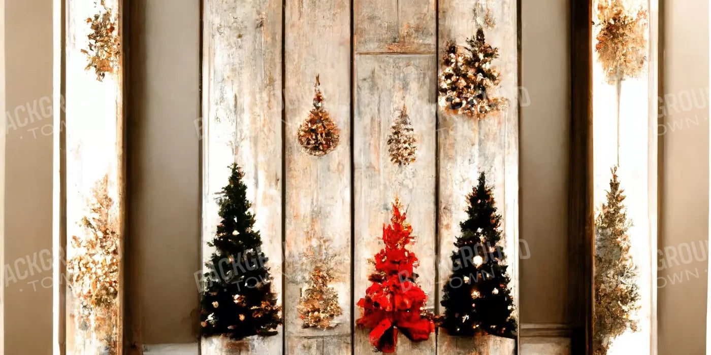 Rustic Holiday Display 16’X8’ Ultracloth (192 X 96 Inch) Backdrop