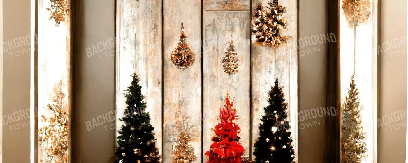 Rustic Holiday Display 20’X8’ Ultracloth (240 X 96 Inch) Backdrop