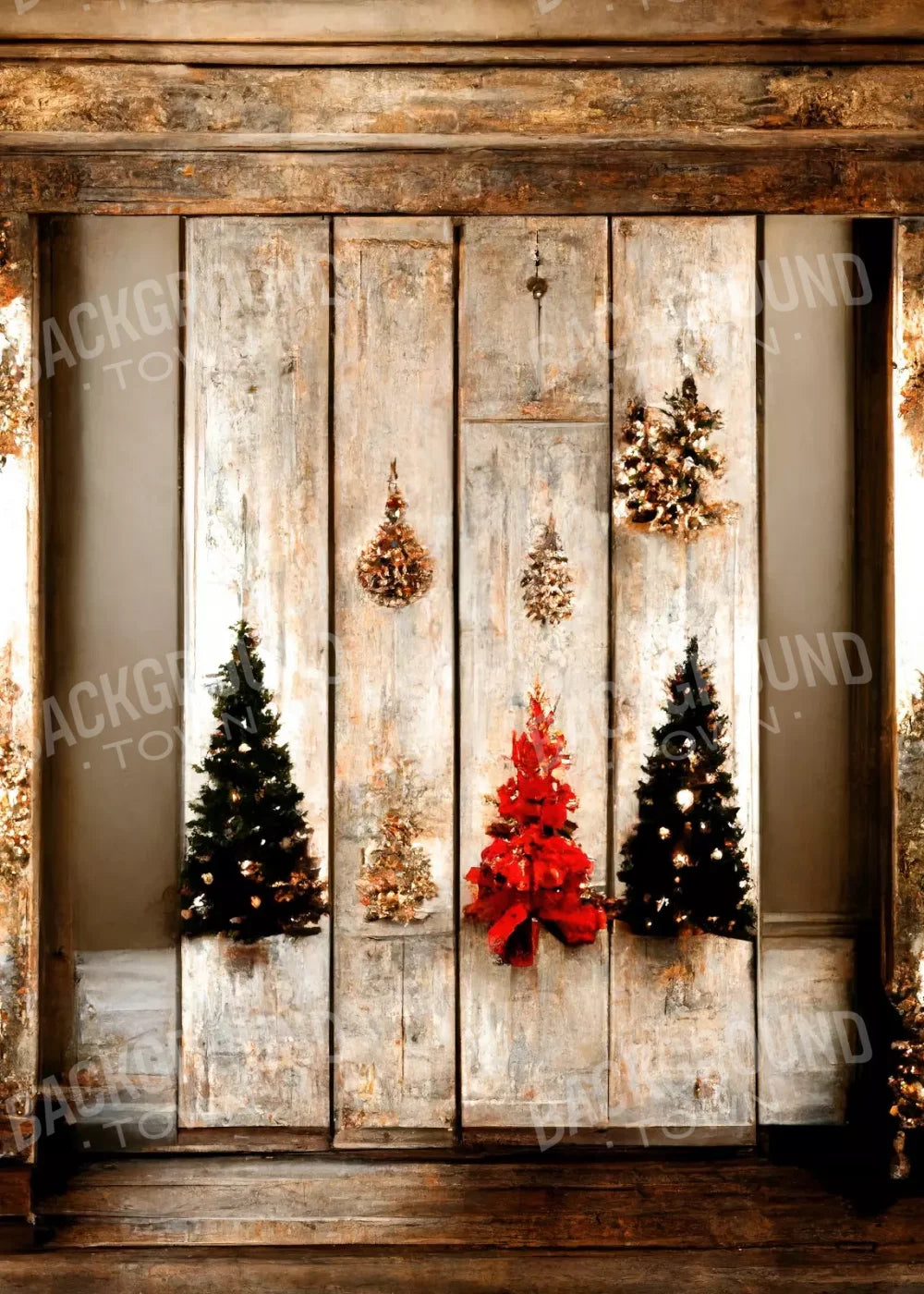 Rustic Holiday Display 5’X7’ Ultracloth (60 X 84 Inch) Backdrop