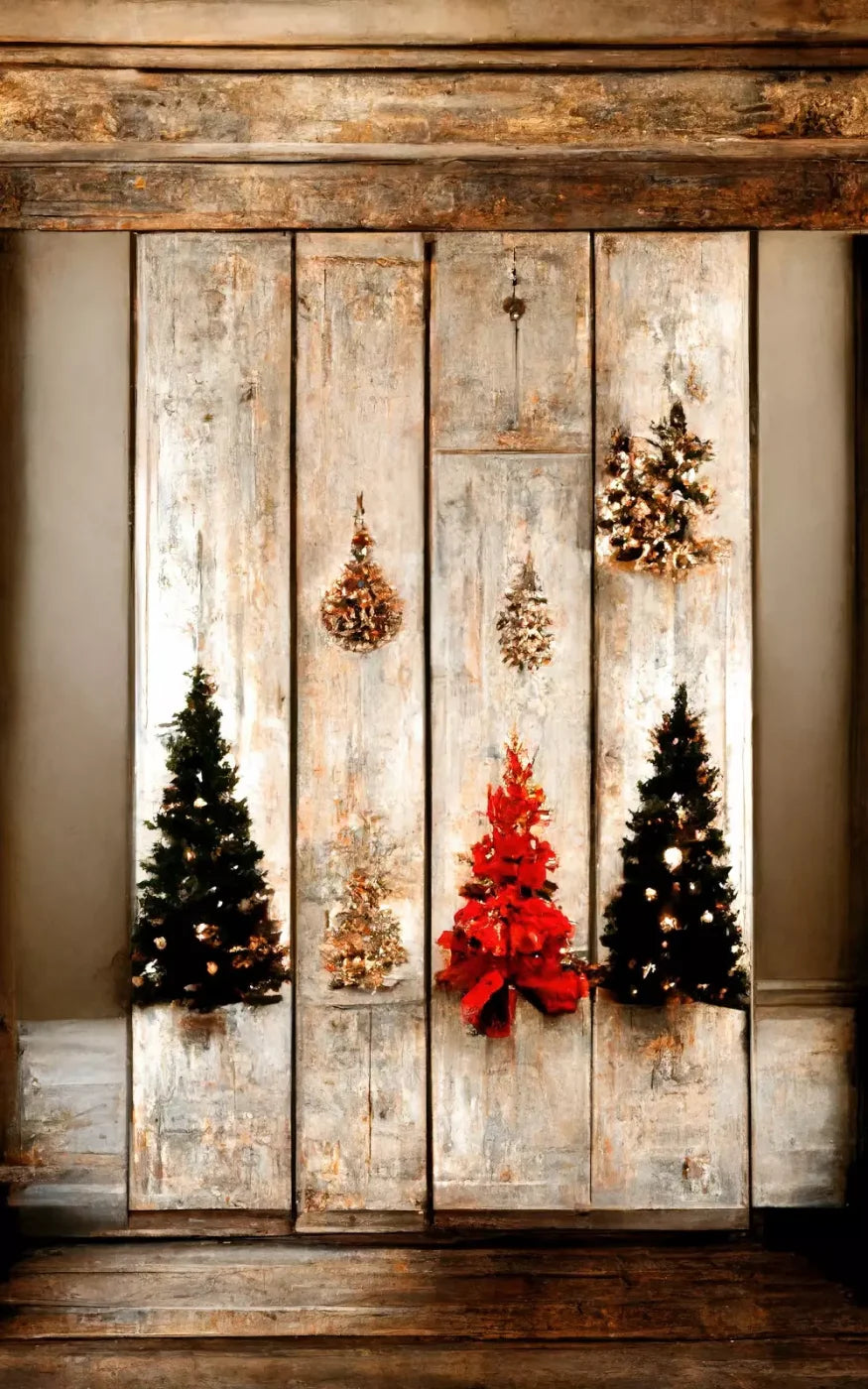 Rustic Holiday Display 5’X8’ Ultracloth (60 X 96 Inch) Backdrop