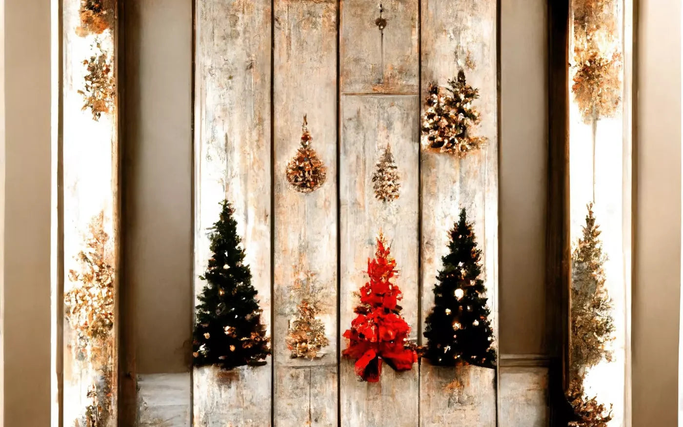 Rustic Holiday Display 8’X5’ Ultracloth (96 X 60 Inch) Backdrop