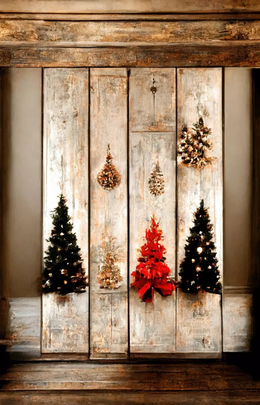 Rustic Holiday Display 9’X14’ Ultracloth (108 X 168 Inch) Backdrop