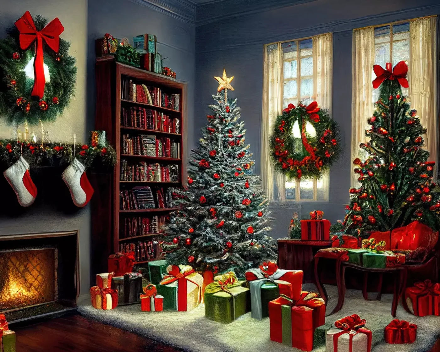 Christmas Nostalgia 10’X8’ Fleece (120 X 96 Inch) Backdrop