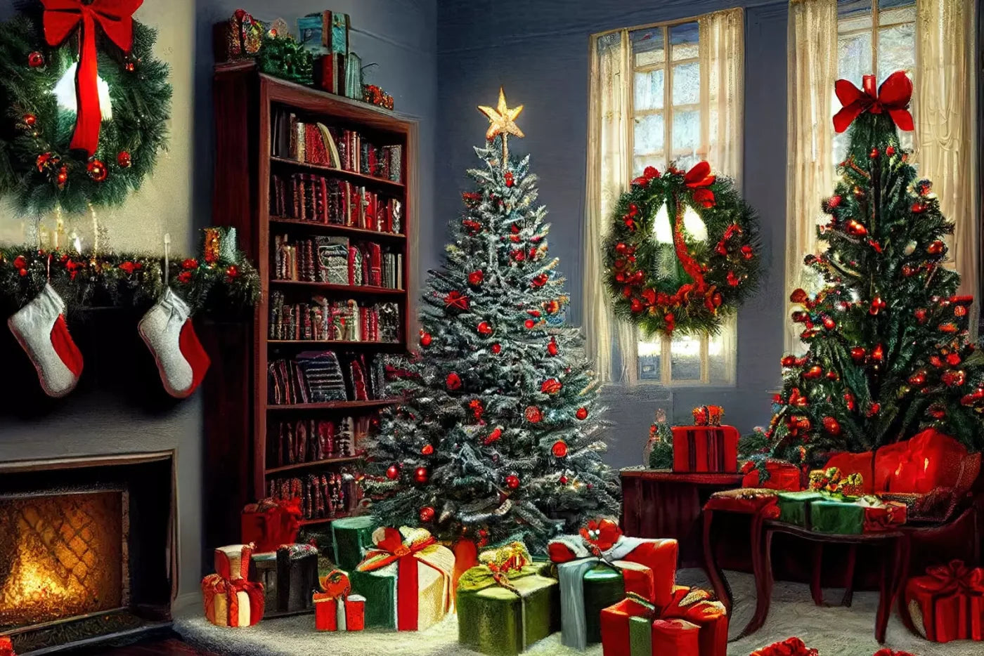 Christmas Nostalgia 12’X8’ Ultracloth (144 X 96 Inch) Backdrop