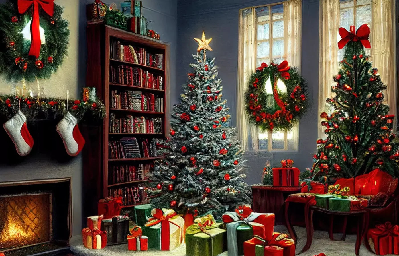 Christmas Nostalgia 14’X9’ Ultracloth (168 X 108 Inch) Backdrop