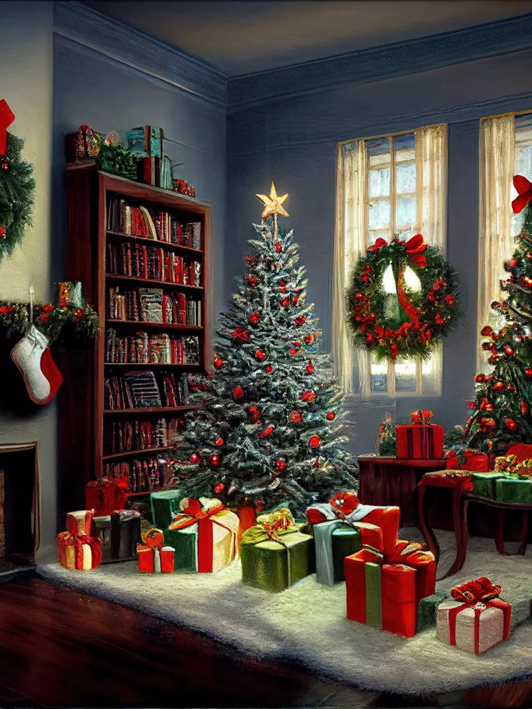 Christmas Nostalgia 6’X8’ Fleece (72 X 96 Inch) Backdrop