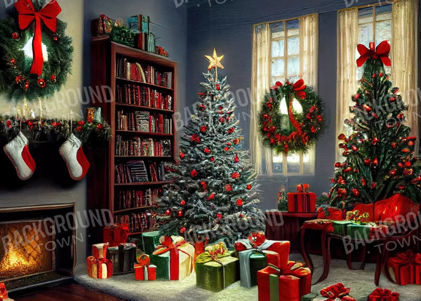 Christmas Nostalgia 7’X5’ Ultracloth (84 X 60 Inch) Backdrop