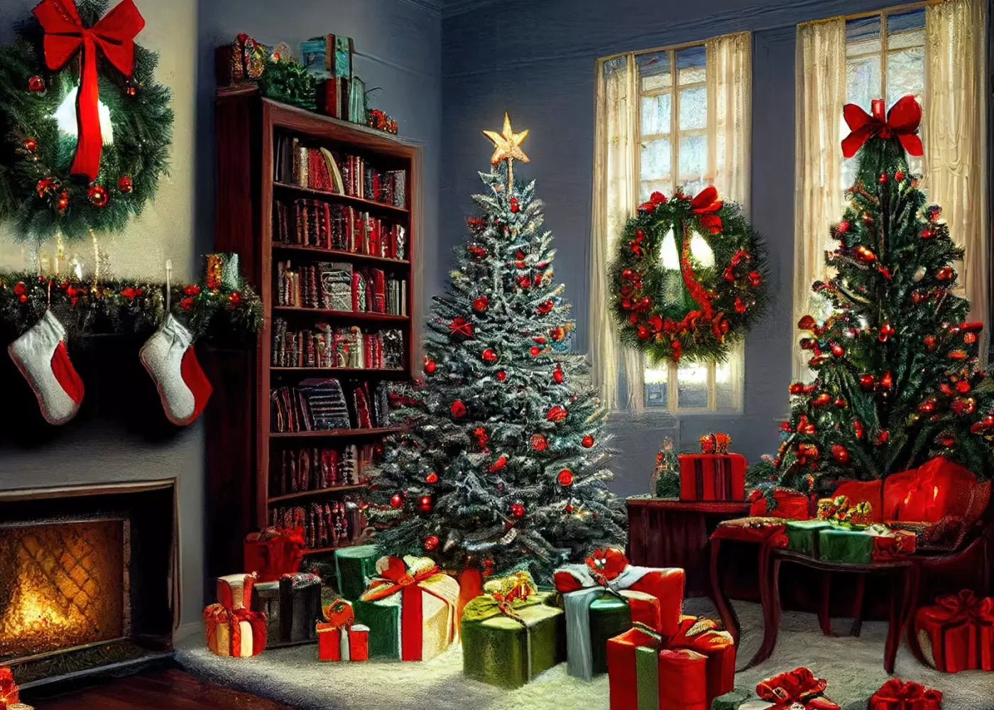 Christmas Nostalgia 7’X5’ Ultracloth (84 X 60 Inch) Backdrop