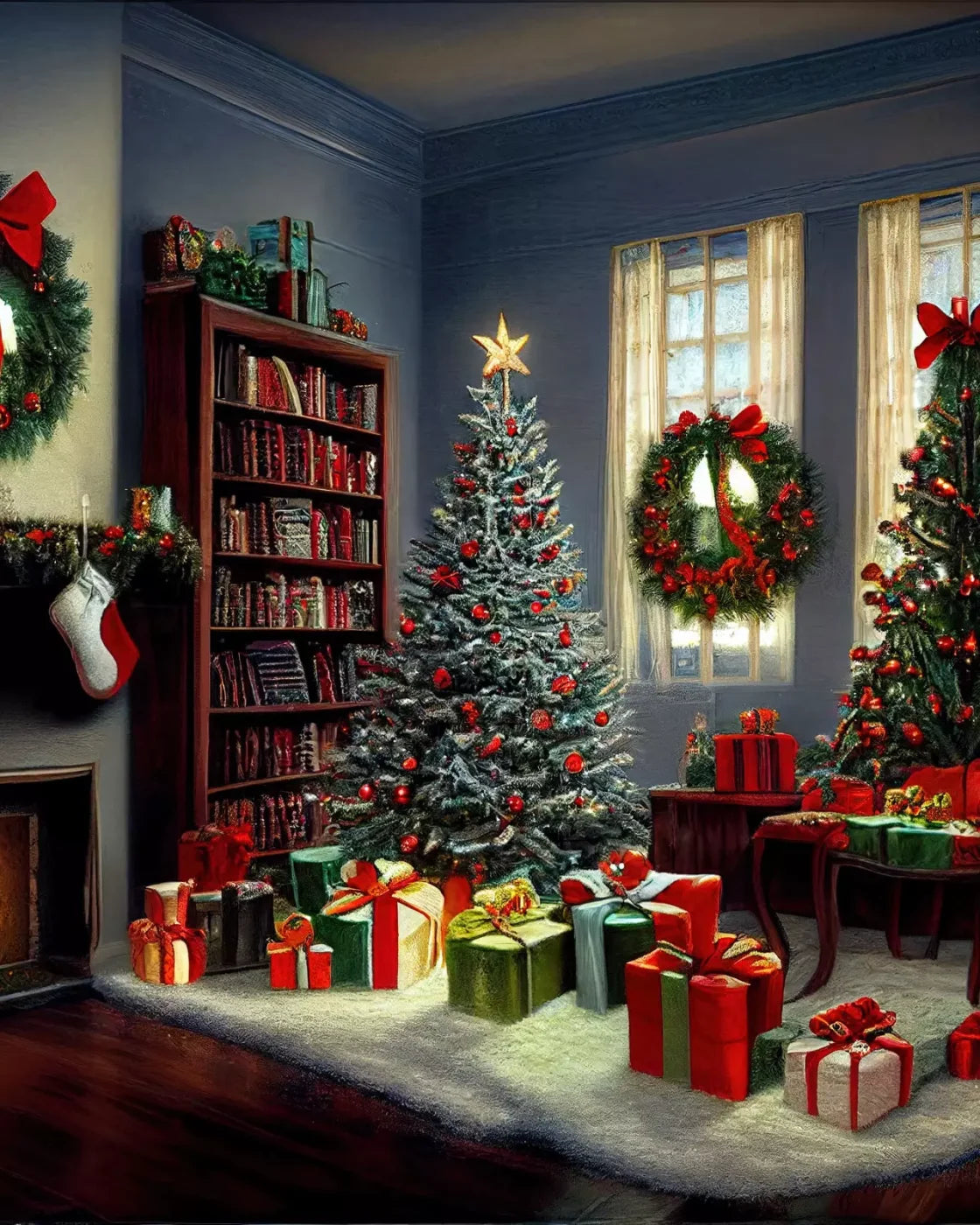 Christmas Nostalgia 8’X10’ Fleece (96 X 120 Inch) Backdrop