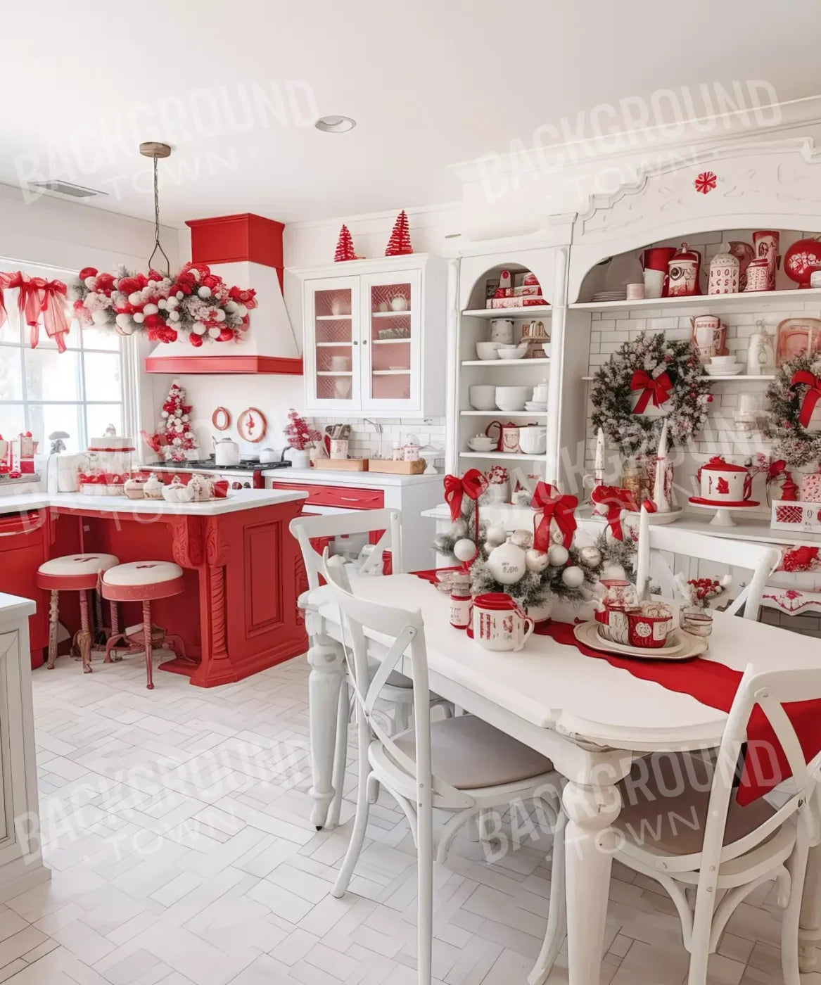 White , Red Backdrop for Photography