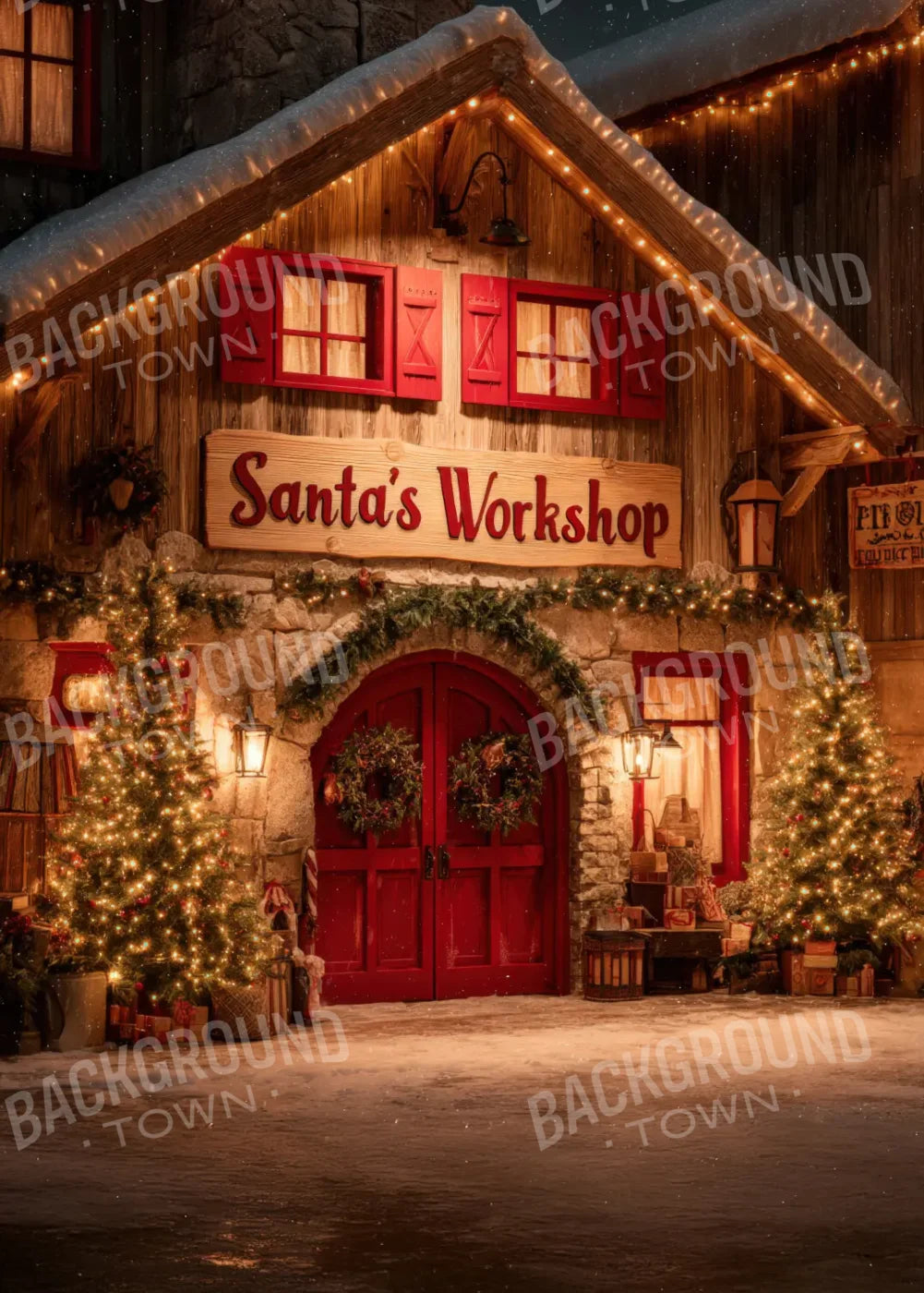 Santas Workshop 5’x7’ UltraCloth (60 x 84 inch) Backdrop