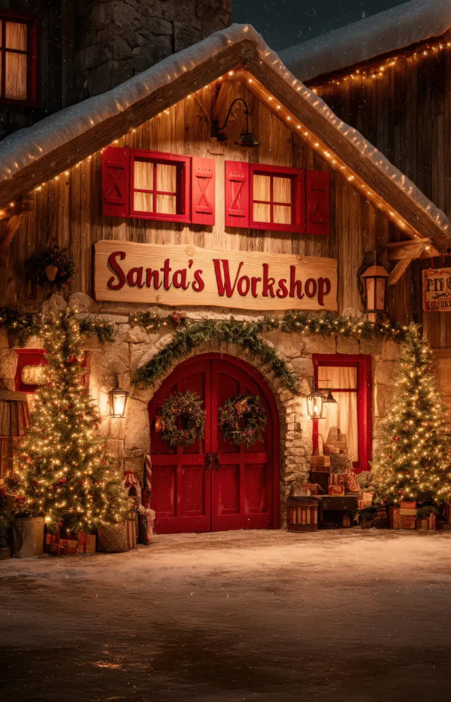 Santas Workshop Backdrop