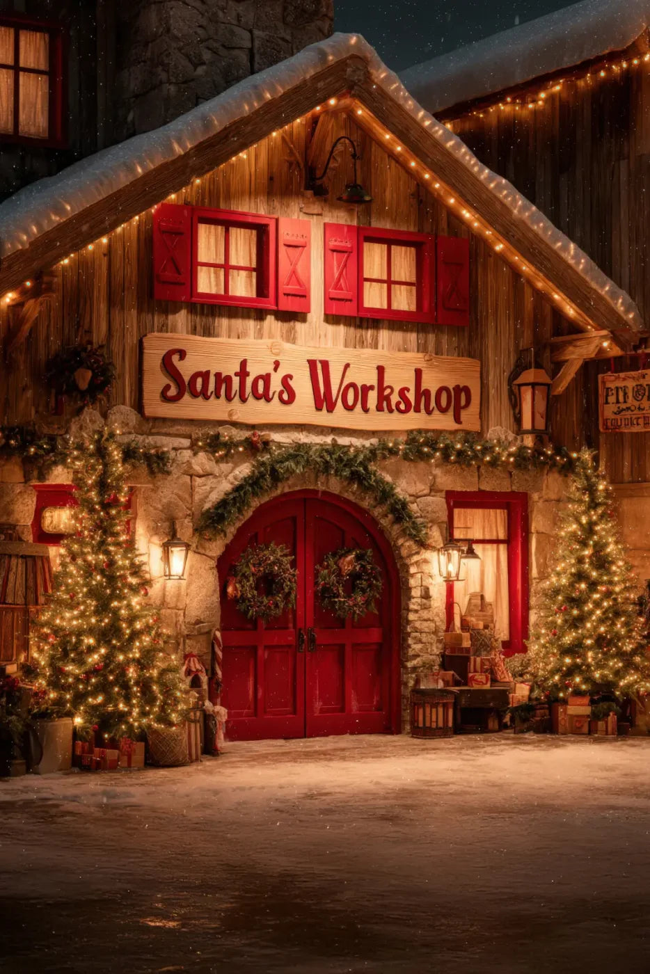 Santas Workshop Backdrop