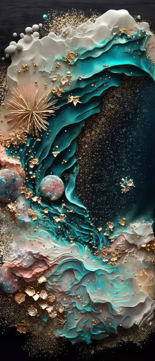 Seaside Abstract 5X12 Ultracloth For Westcott X-Drop ( 60 X 144 Inch ) Backdrop