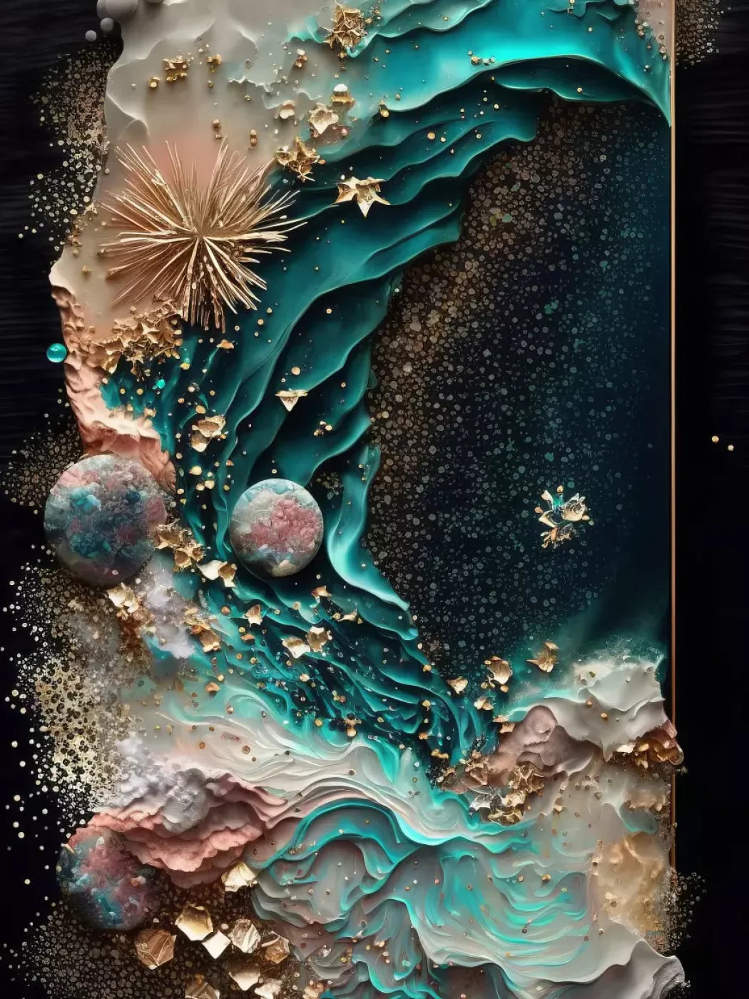 Seaside Abstract 5X68 Fleece ( 60 X 80 Inch ) Backdrop